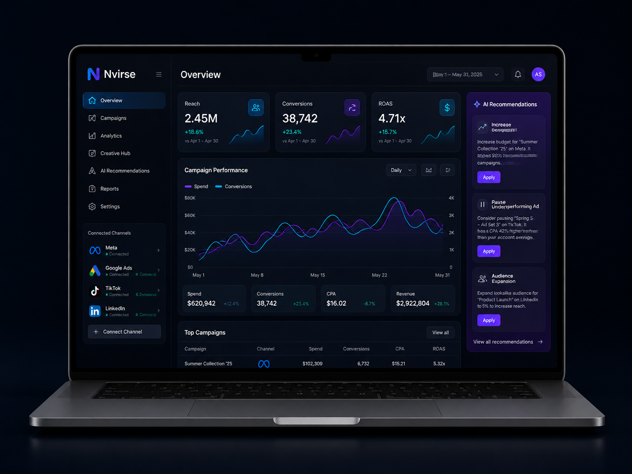 Nvirse portfolio mockup
