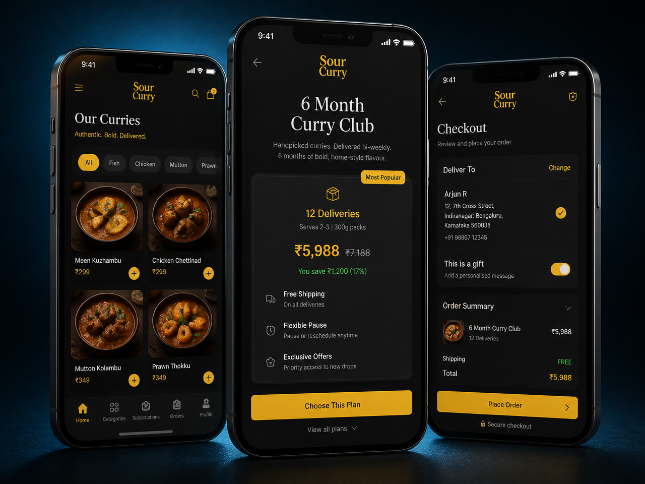Sour Curry App portfolio mockup
